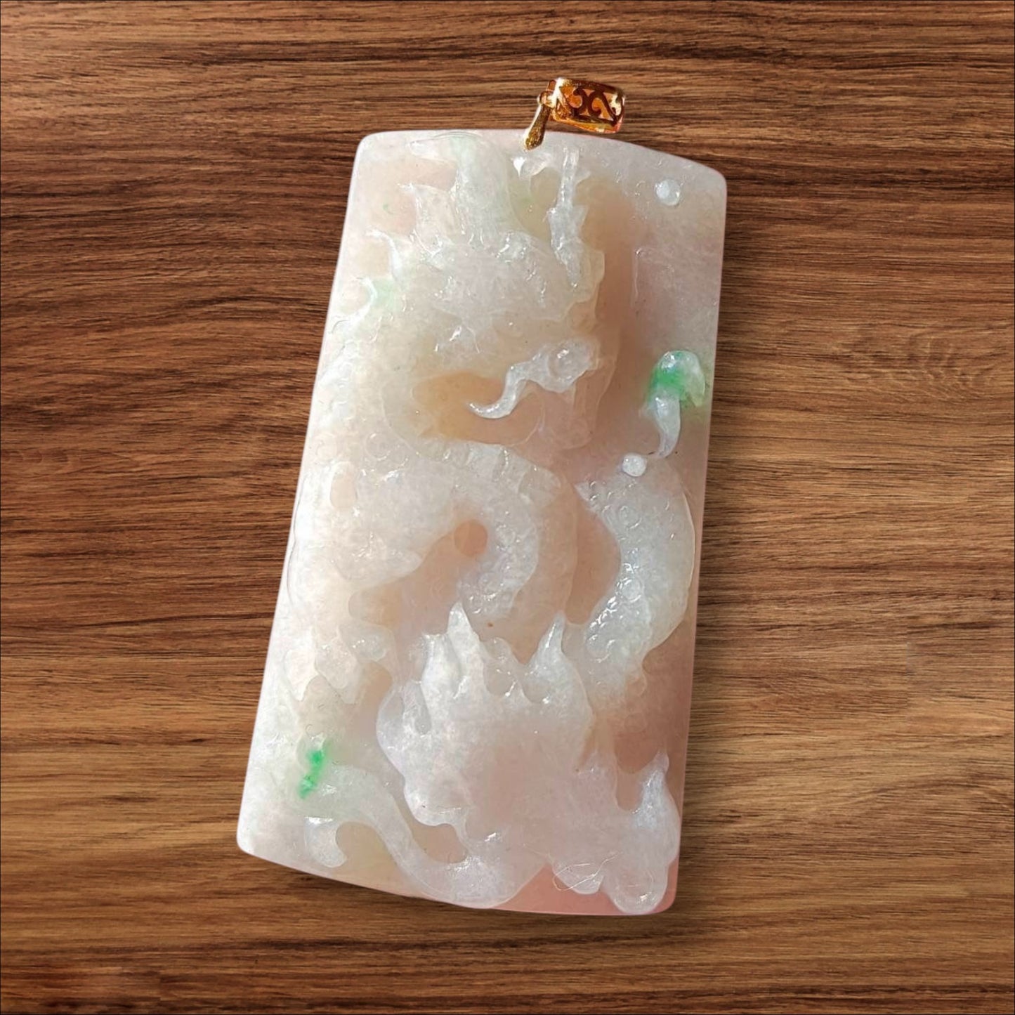 #2 Mason-Kay Certified Natural Burma Jadeite Jade Dragon Pendant