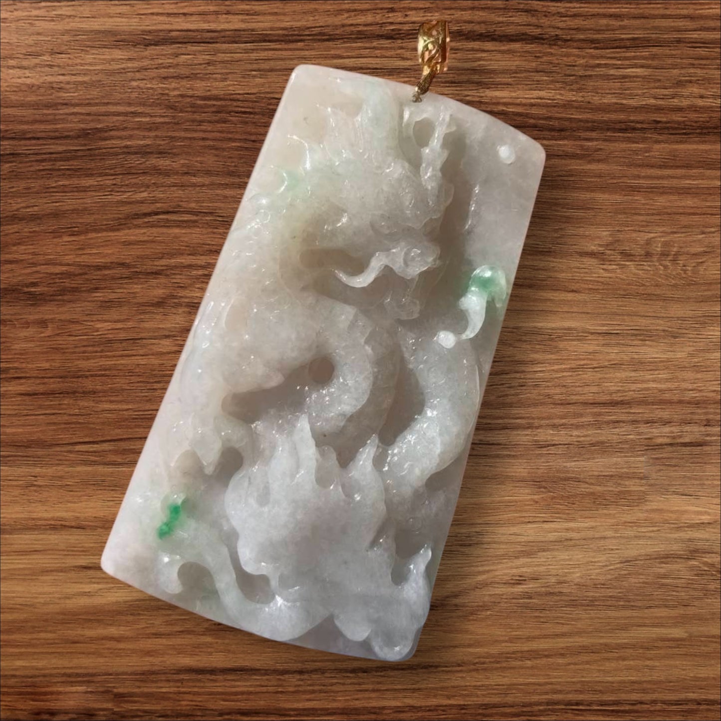#2 Mason-Kay Certified Natural Burma Jadeite Jade Dragon Pendant