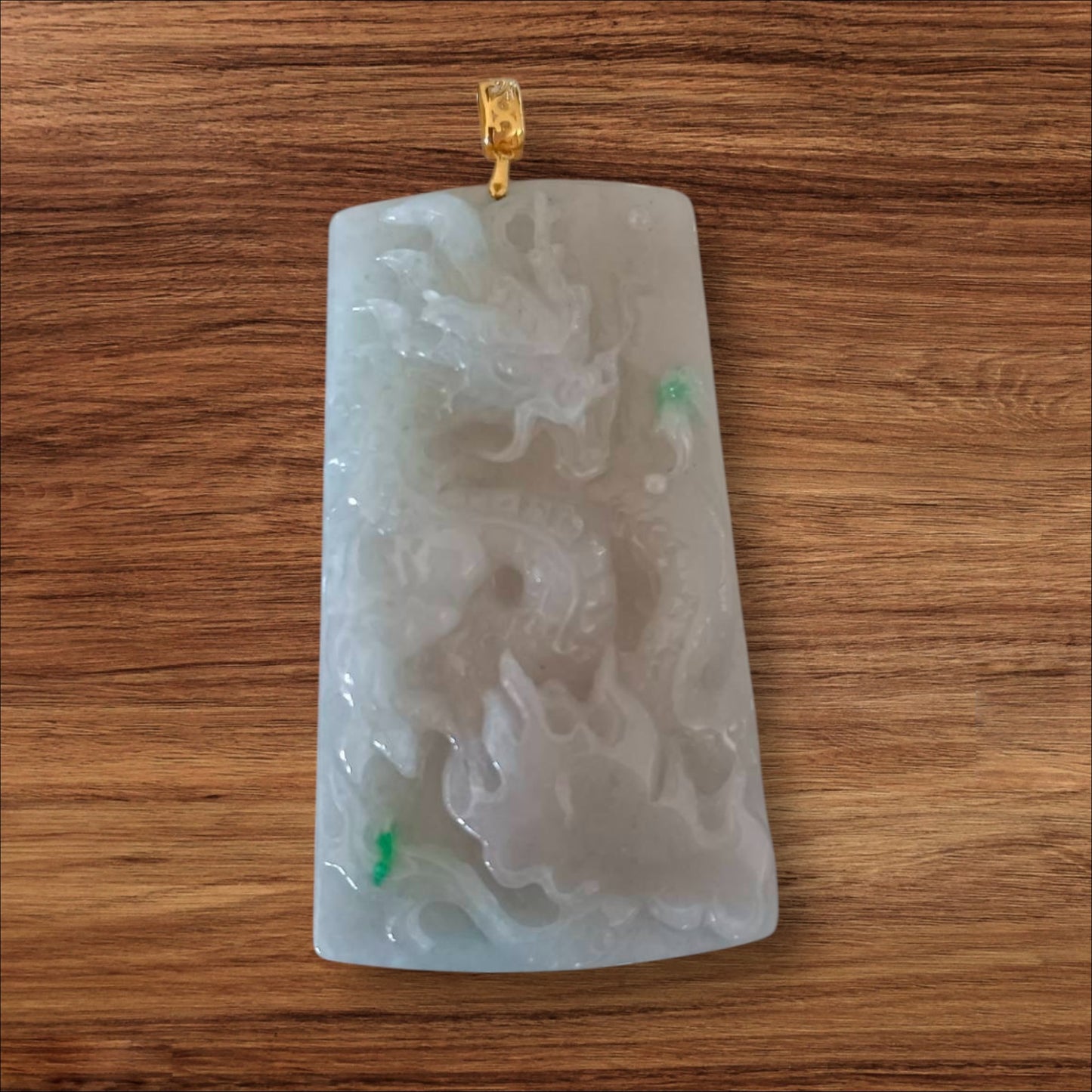 #2 Mason-Kay Certified Natural Burma Jadeite Jade Dragon Pendant
