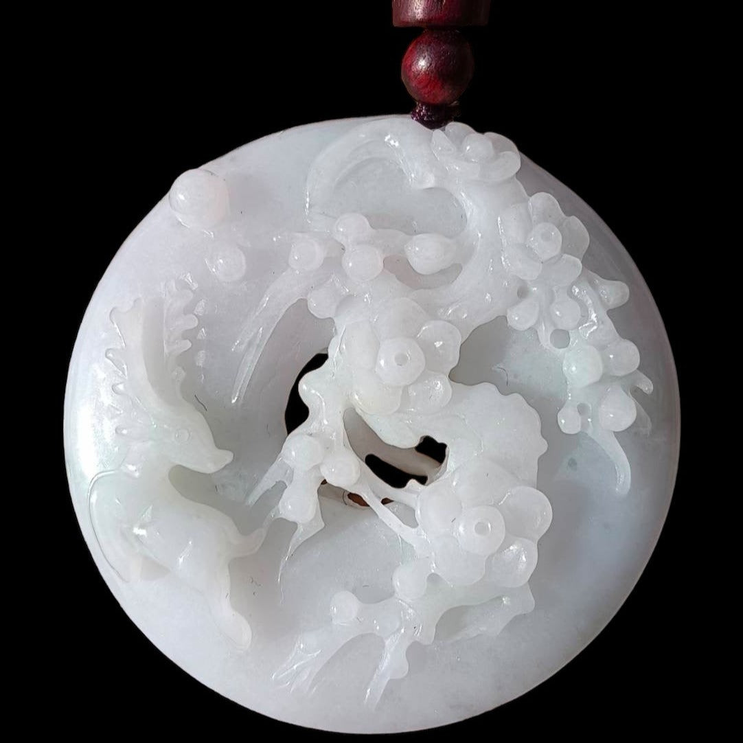 #91 Mason-Kay Certified Natural Burma Jadeite Jade Deer Pendant