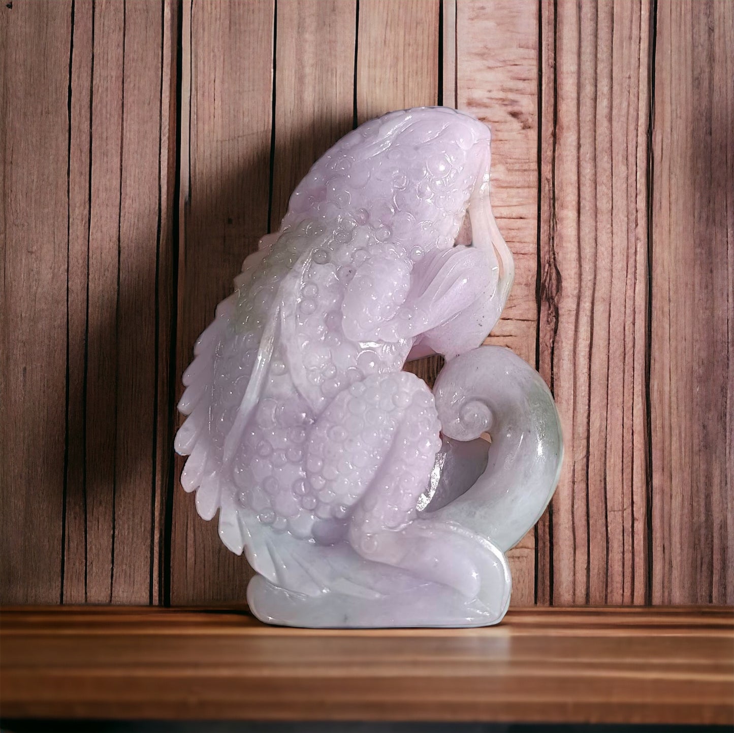 #178 Mason-Kay Certified Natural Lavender Burma Jadeite Jade Lizard Figurine