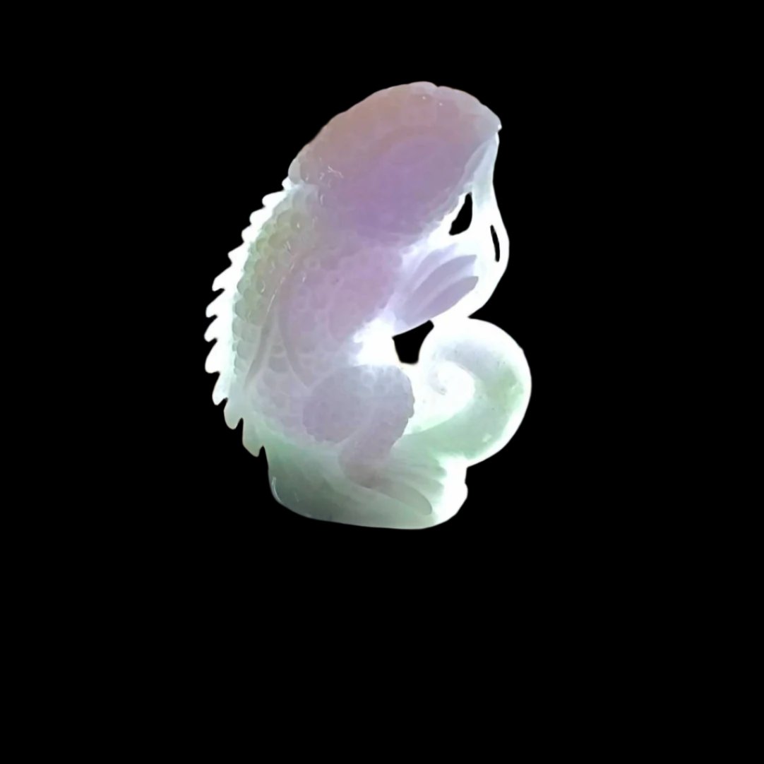 #178 Mason-Kay Certified Natural Lavender Burma Jadeite Jade Lizard Figurine