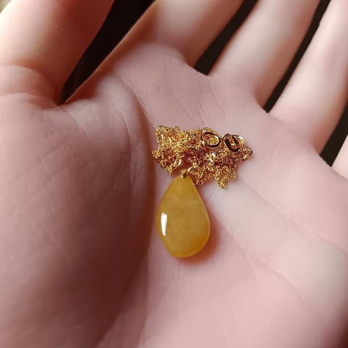 #7 Natural Icy Yellow Burma Jadeite Natural-Shaped Pendant