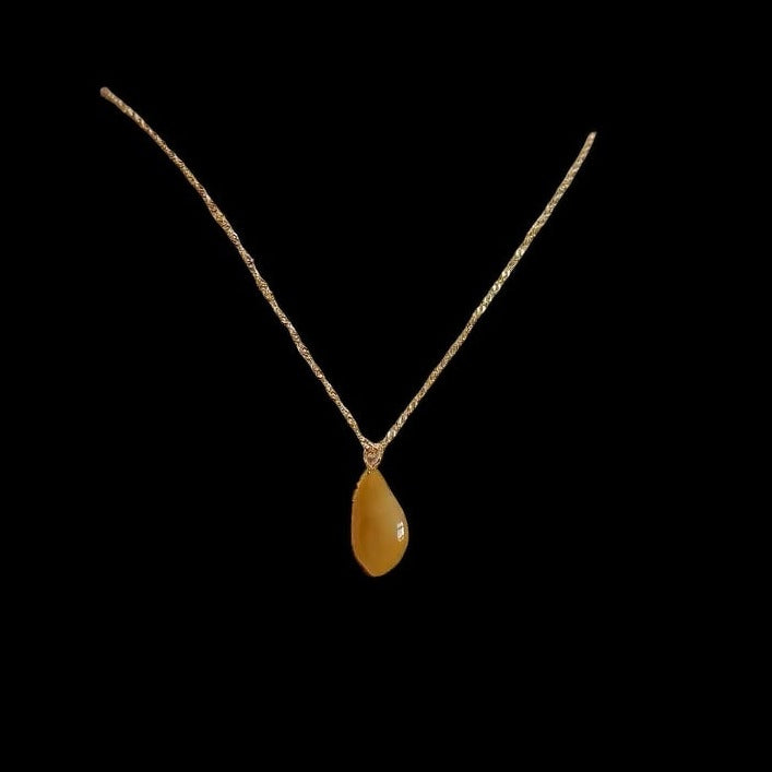 #7 Natural Icy Yellow Burma Jadeite Natural-Shaped Pendant