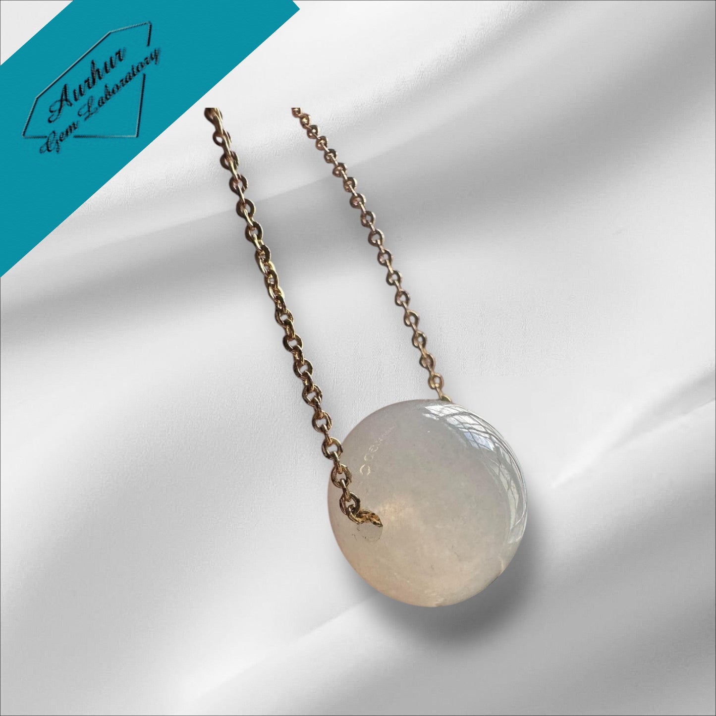 #847 AGL Certified Natural Semi-Transparent White Burma Jadeite, Rondelle Bead Necklace (15x12.7 mm)