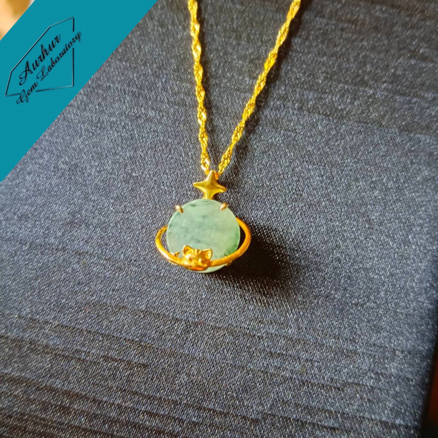#824 AGL Certified Semi-Transparent Burma Jadeite Cat Peace Pendant (Wu Shi Pai)