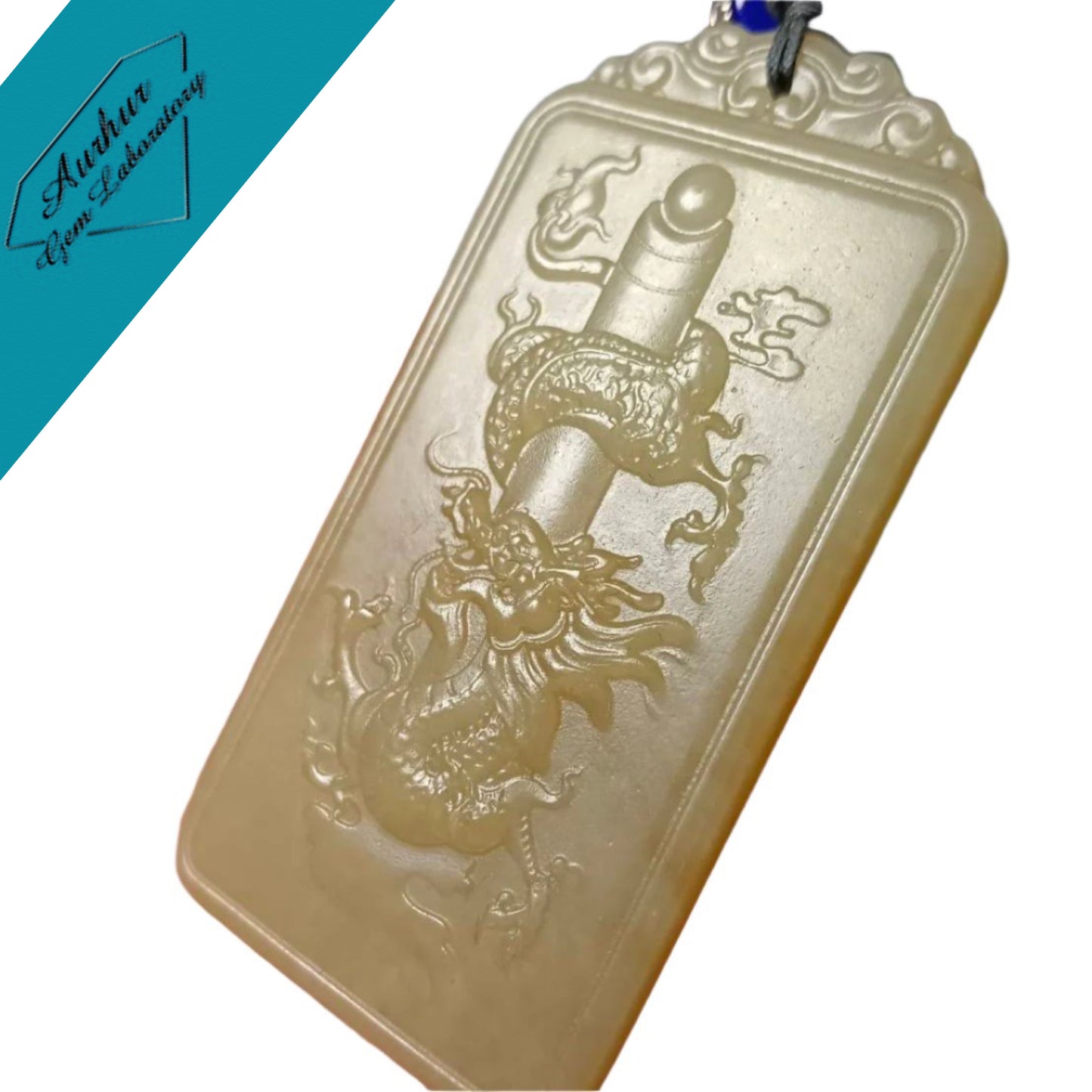 #863 AGL Certified Hetian Nephrite Jade, Flying Dragon in the Sky