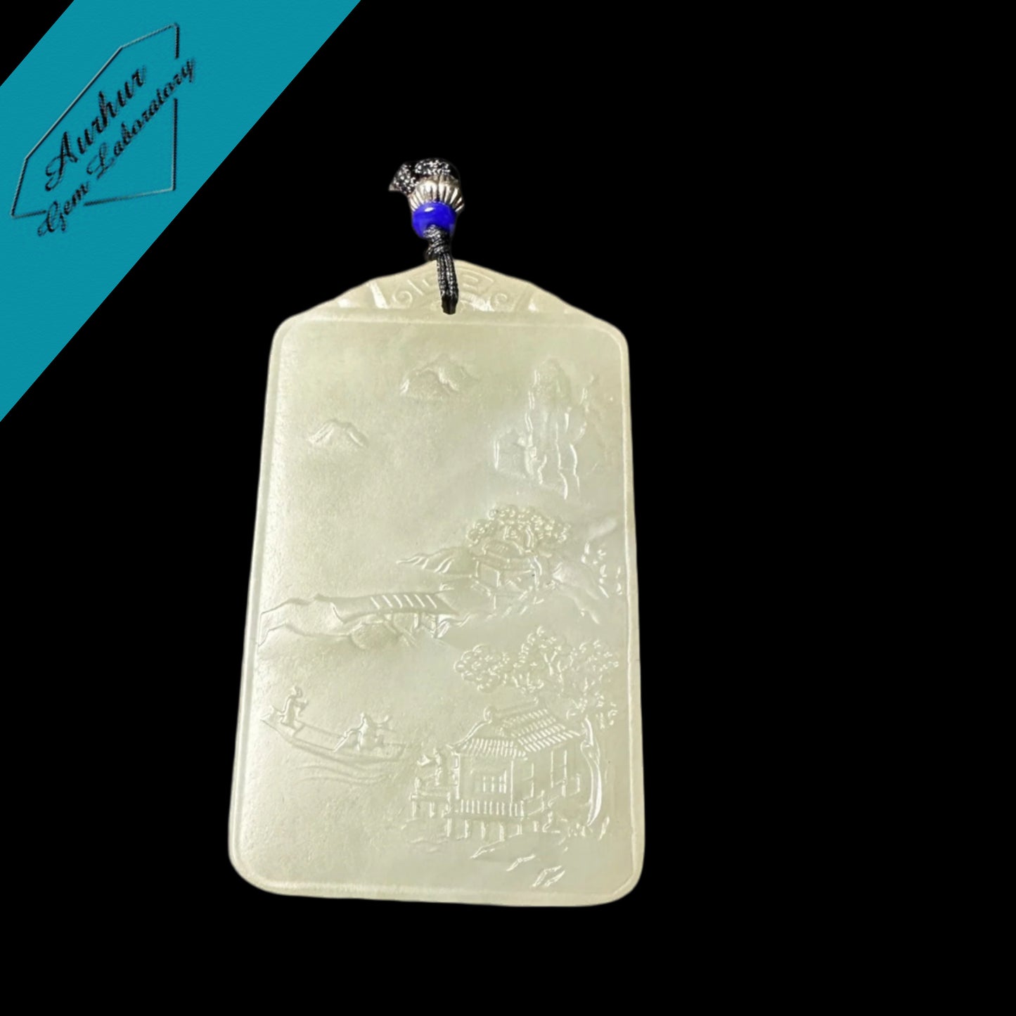 #861 AGL Certified Hetian Nephrite Jade, Lake View Pendant