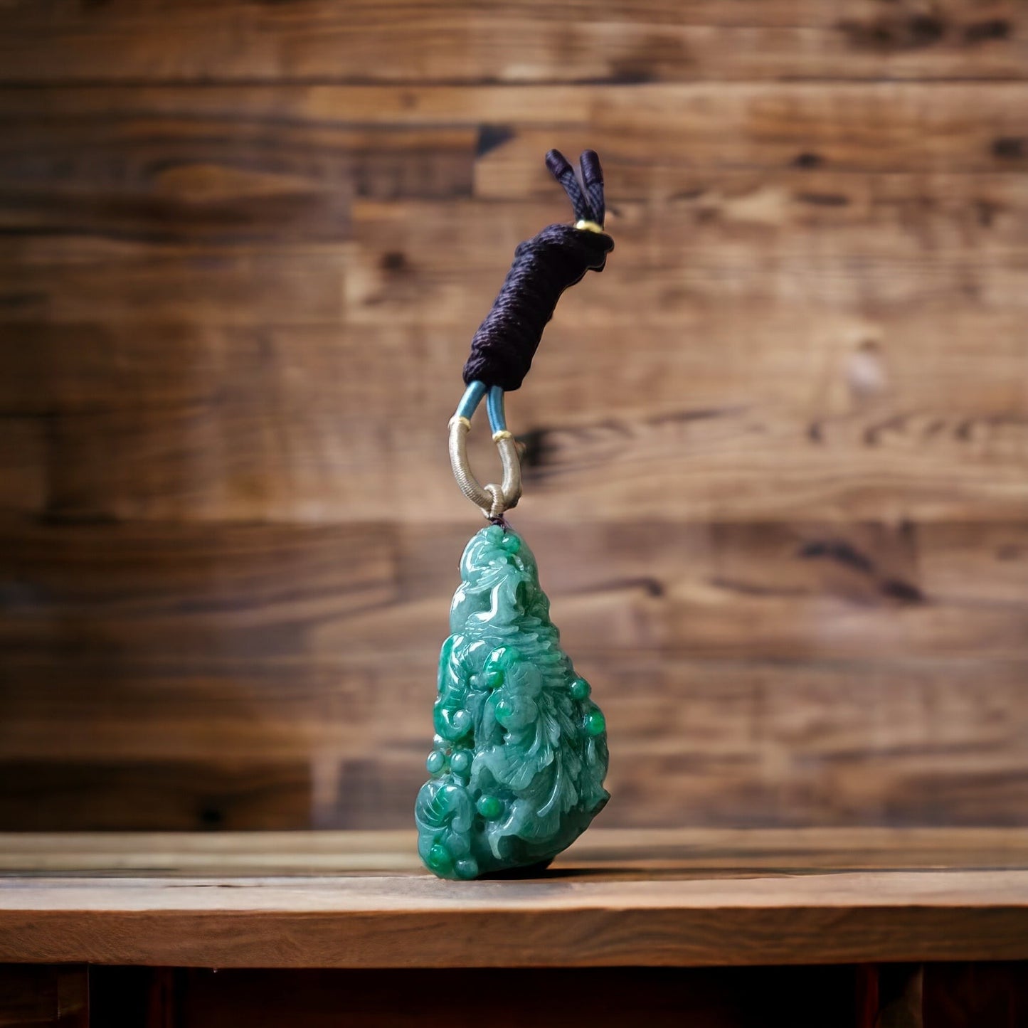 #632 AGL Certified Natural Green Burma Jadeite Phoenix Pendant