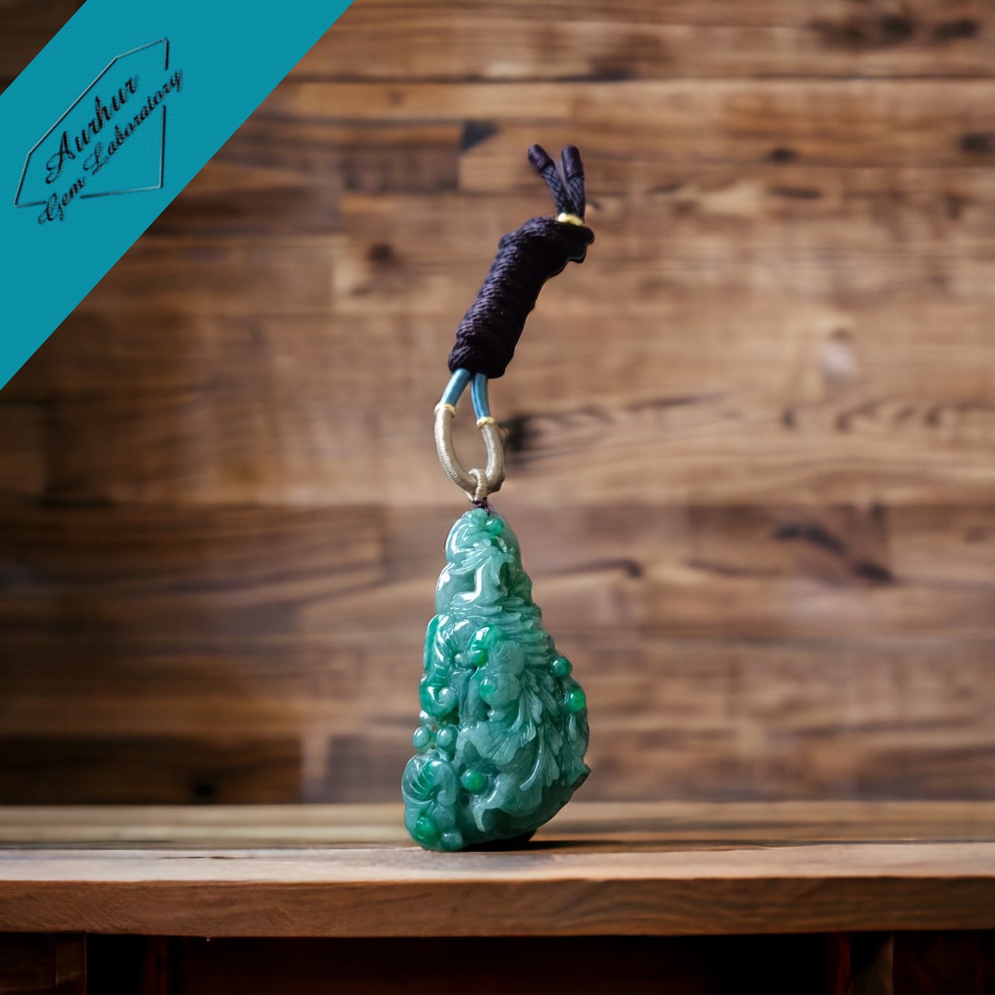 #632 AGL Certified Natural Green Burma Jadeite Phoenix Pendant