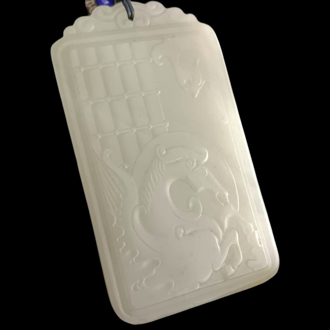 #859 AGL Certified Hetian Nephrite Jade, Horse Pendant