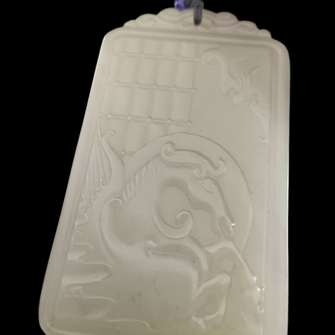 #859 AGL Certified Hetian Nephrite Jade, Horse Pendant