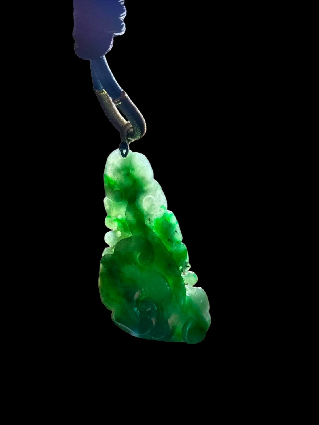 #632 AGL Certified Natural Green Burma Jadeite Phoenix Pendant
