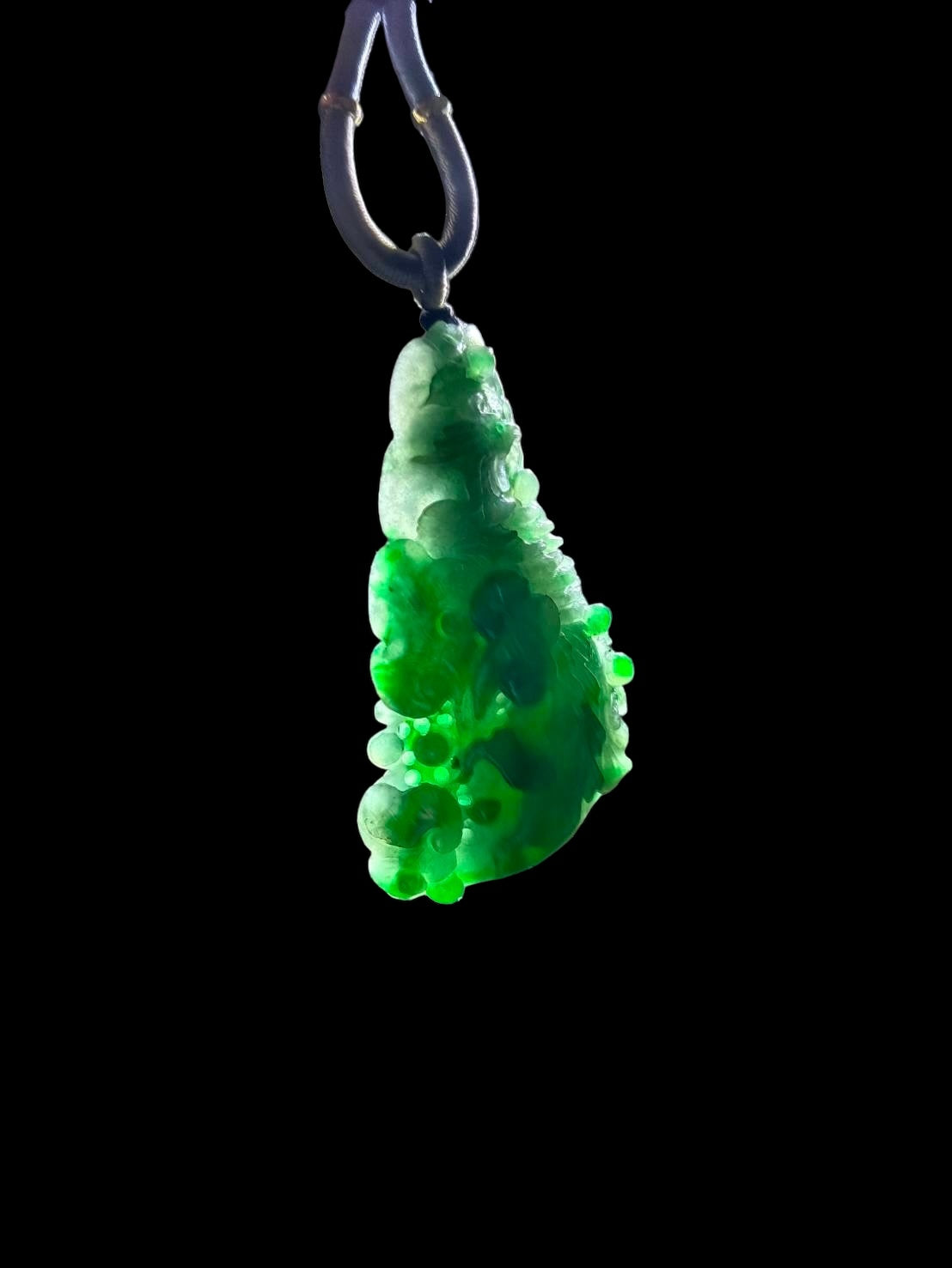 #632 AGL Certified Natural Green Burma Jadeite Phoenix Pendant