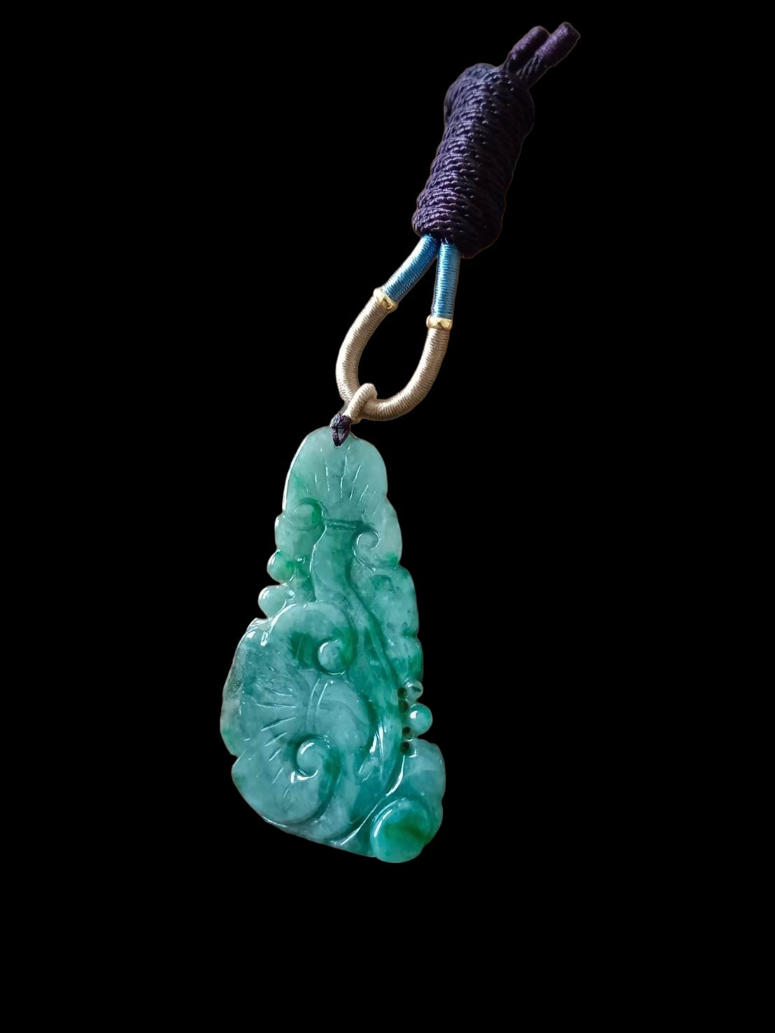 #632 AGL Certified Natural Green Burma Jadeite Phoenix Pendant