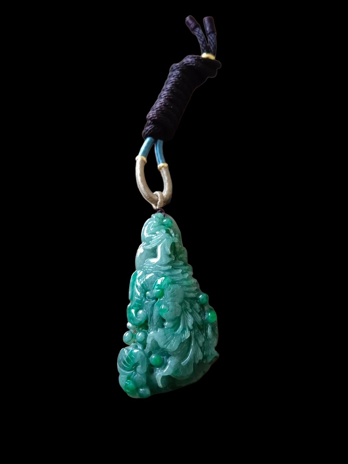 #632 AGL Certified Natural Green Burma Jadeite Phoenix Pendant