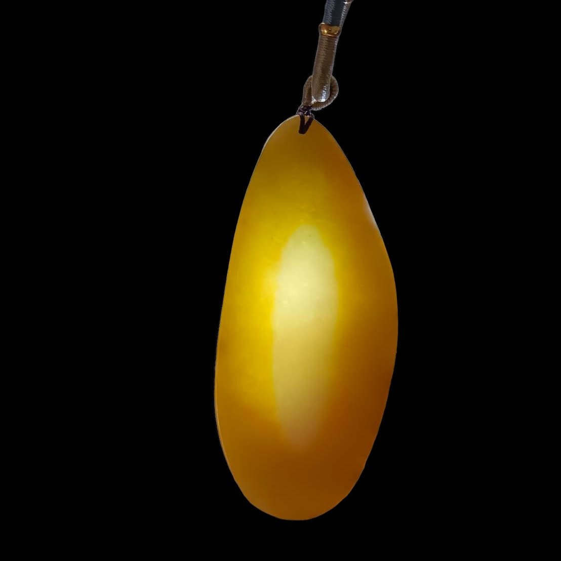 #637 AGL Certified Natural Yellow Burma Jadeite Guan Gong Pendant