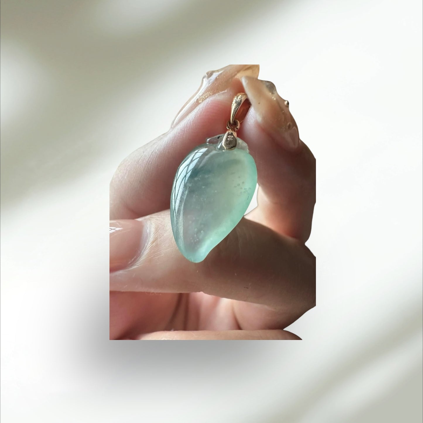 #789 Semi-Transparent Natural Burma Jadeite, Peach Pendant