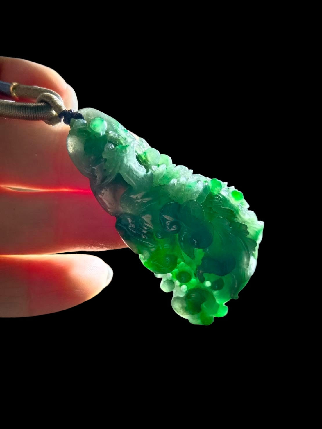 #632 AGL Certified Natural Green Burma Jadeite Phoenix Pendant