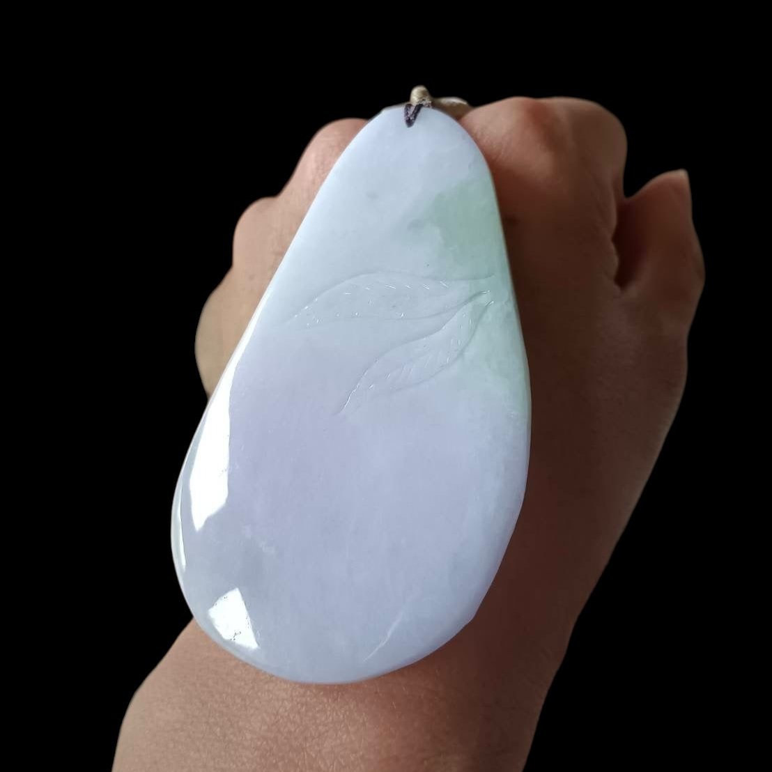 #670 AGL Certified Natural Lavender Burma Jadeite Flowers Pendant