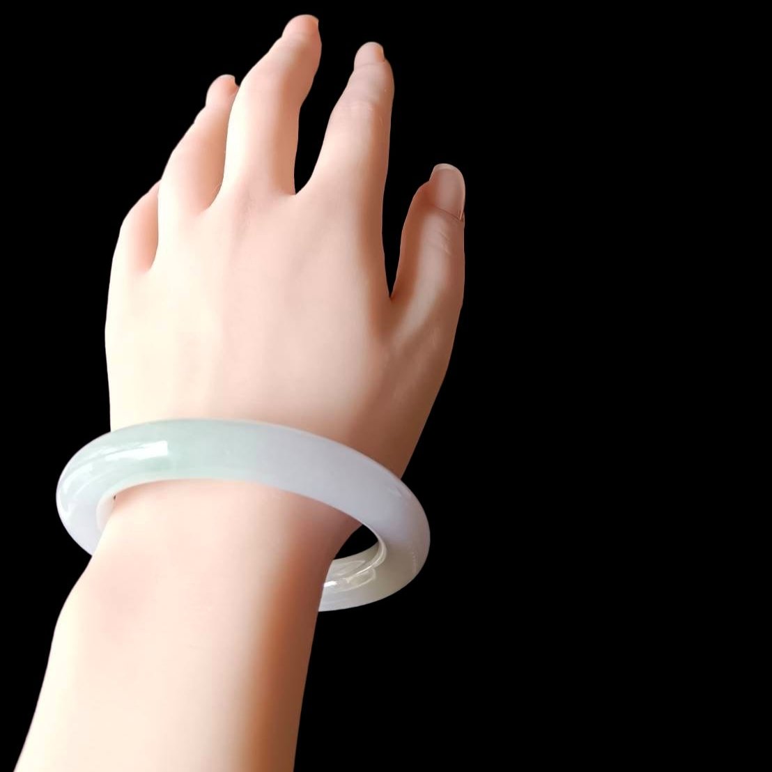 #373 GIA Certified Translucent Lavender Green Burma Jadeite Jade Bangle Bracelet (58x11.4x11.4 mm)