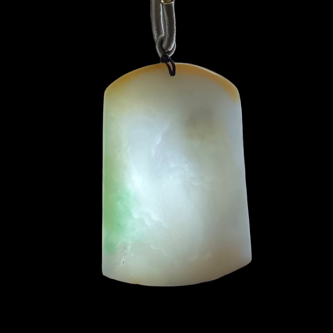 #645 AGL Certified Natural Four-Color Burma Jadeite Guan-Yin Pendant