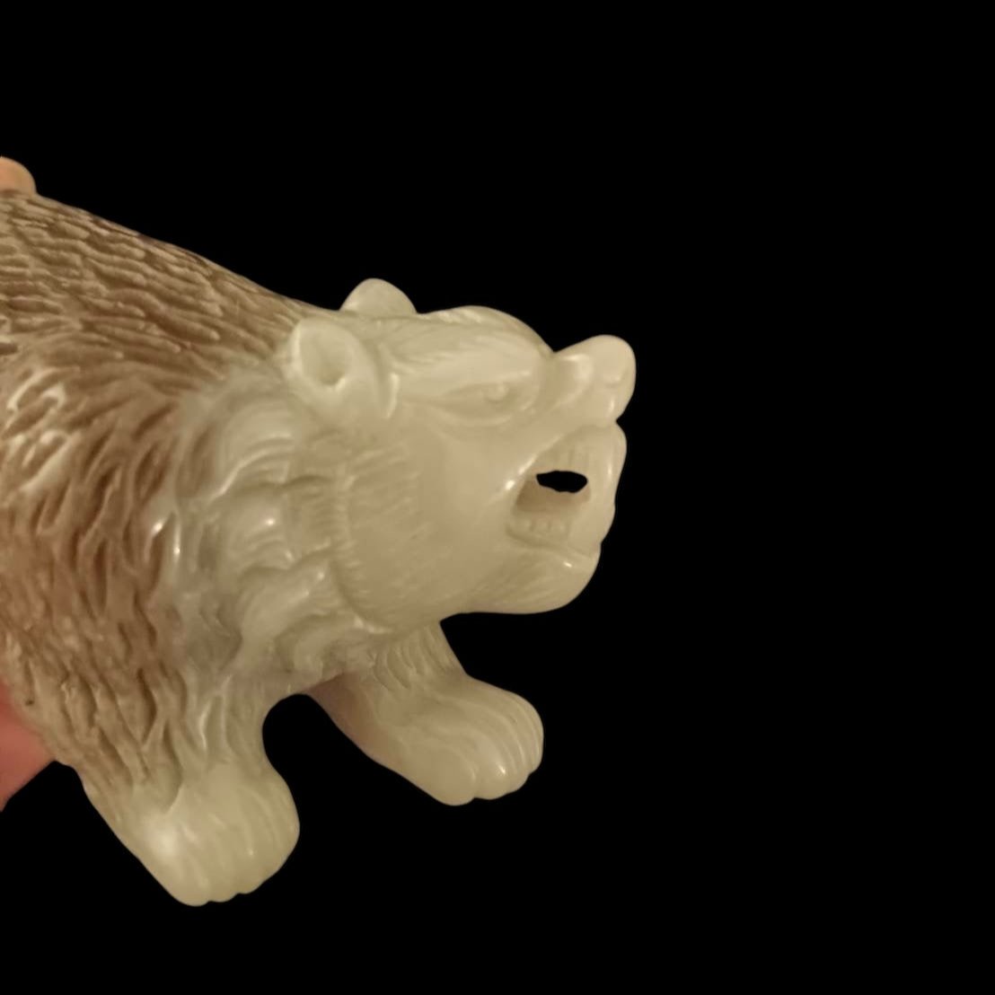 #619 Hetian Nephrite Jade Brown Bear Figurine/Display