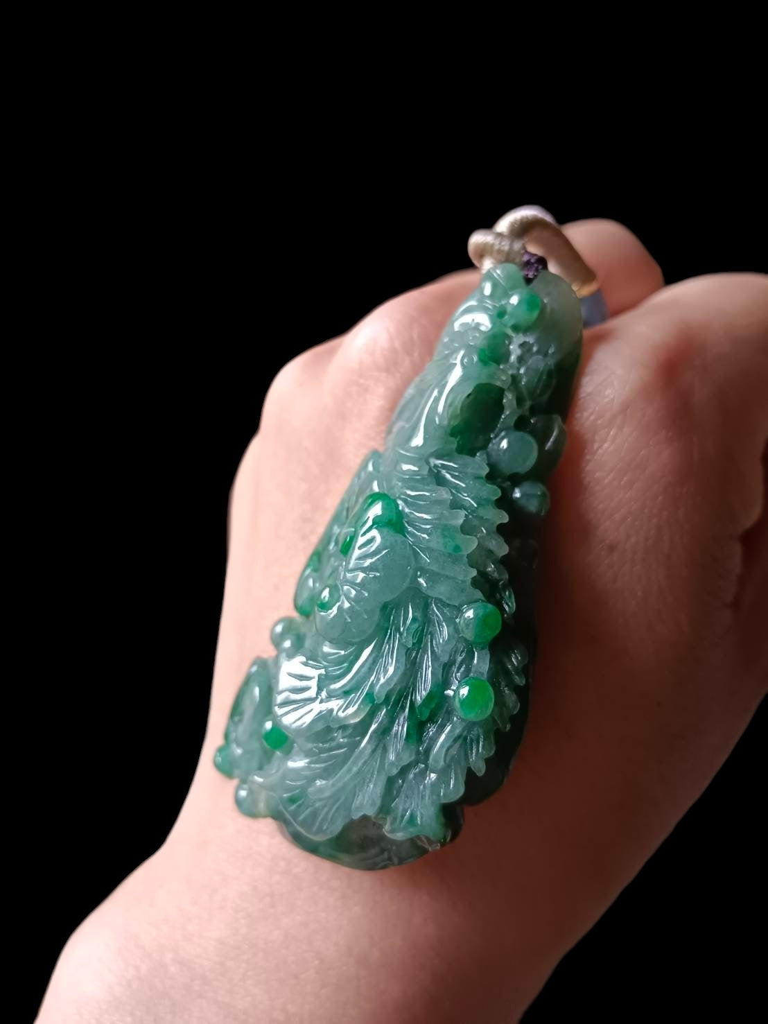 #632 AGL Certified Natural Green Burma Jadeite Phoenix Pendant