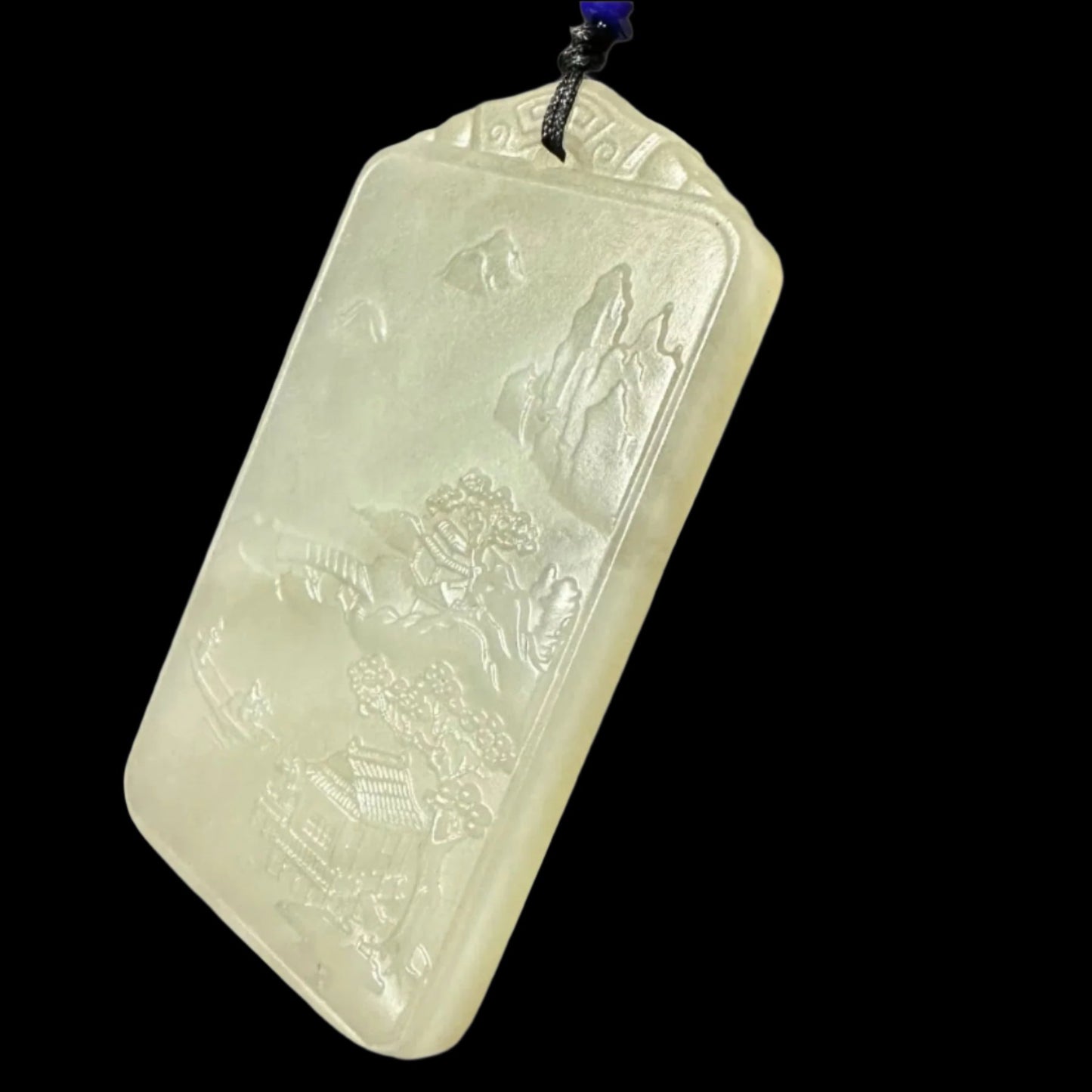 #861 AGL Certified Hetian Nephrite Jade, Lake View Pendant