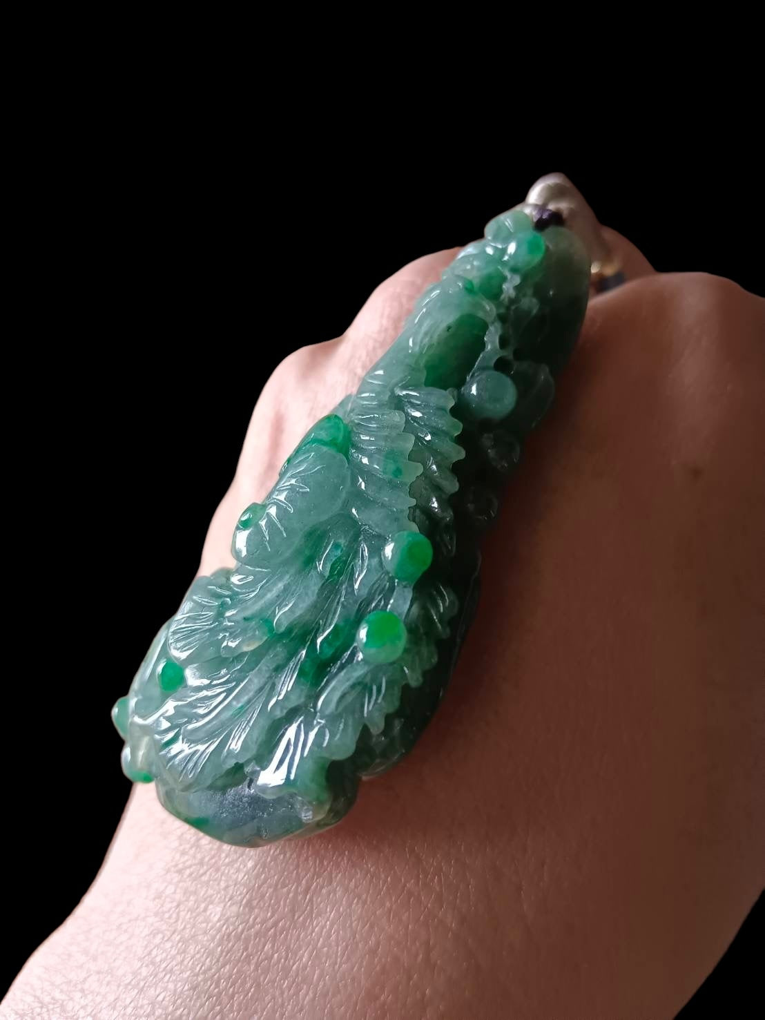 #632 AGL Certified Natural Green Burma Jadeite Phoenix Pendant