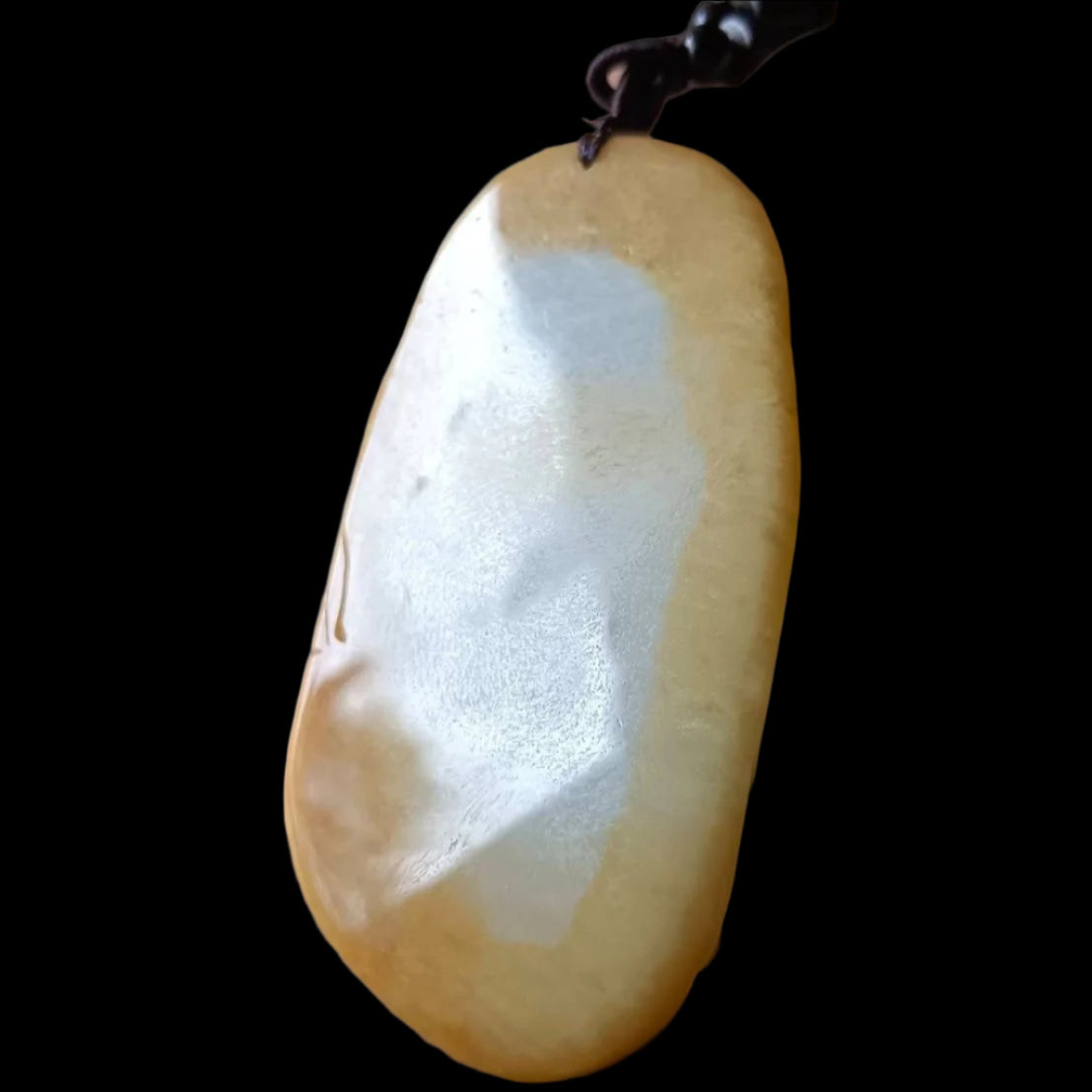 #642 AGL Certified Natural Yellow Burma Jadeite Flowers Pendant