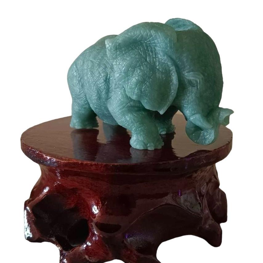 #627 Type A Natural Jadeite, Elephant Figurine/Display (One and Only)