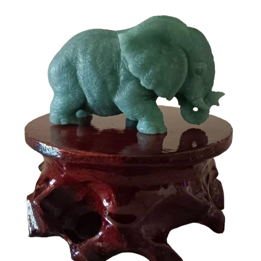 #627 Type A Natural Jadeite, Elephant Figurine/Display (One and Only)