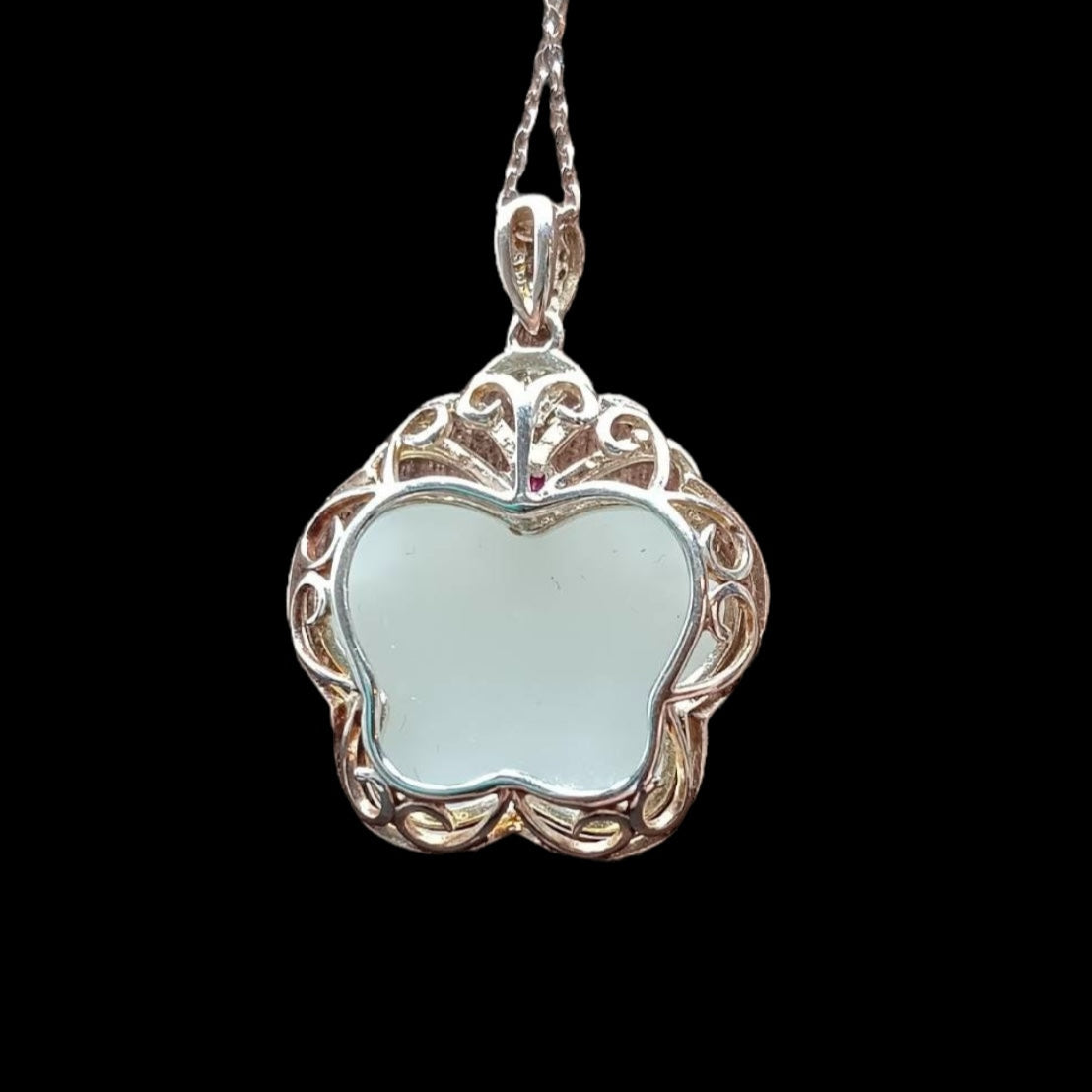 #1003 TDUGR Certified White Hetian Nephrite Jade, Butterfly Pendant