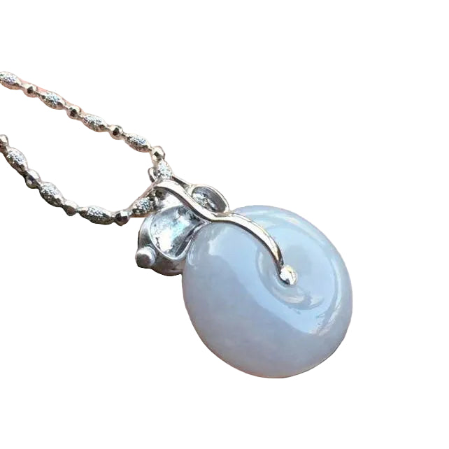 #757 GIA Certified Natural Lavender Burma Jadeite Thick Ping-An-Kou / Donut Pendant