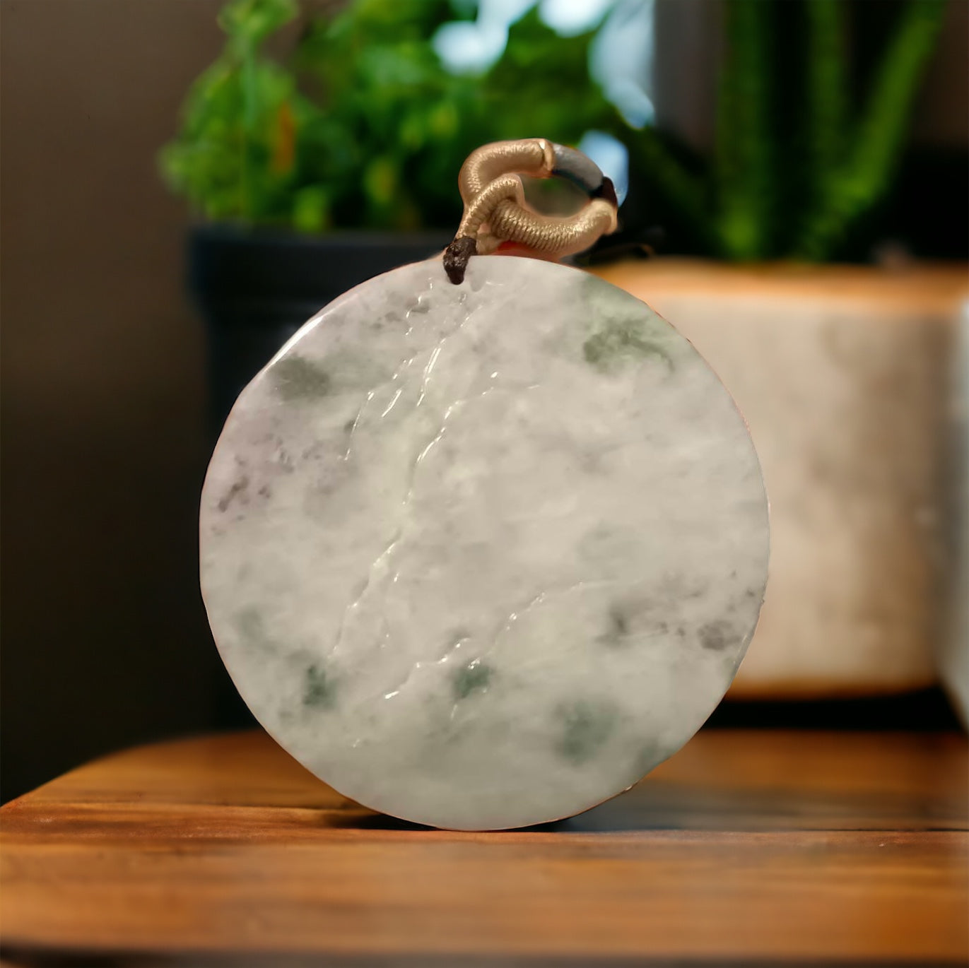 #672 AGL Certified Natural Lavender Green Burma Jadeite Landscape Pendant