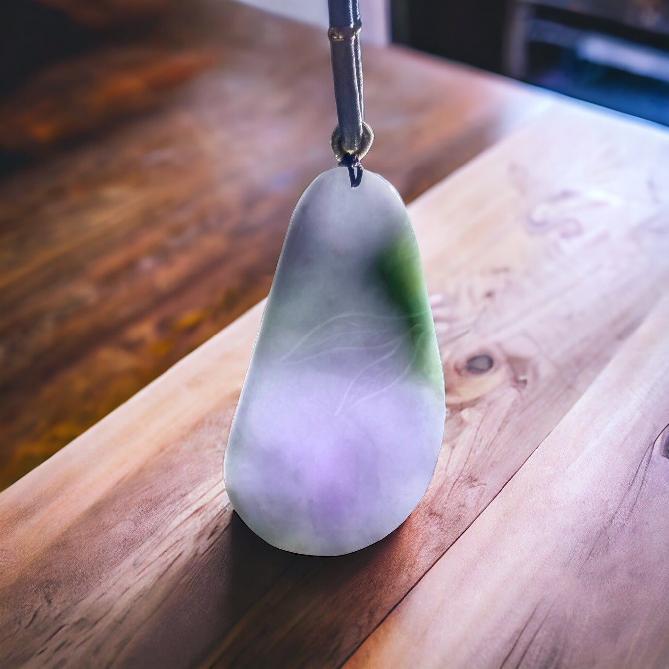 #670 AGL Certified Natural Lavender Burma Jadeite Flowers Pendant