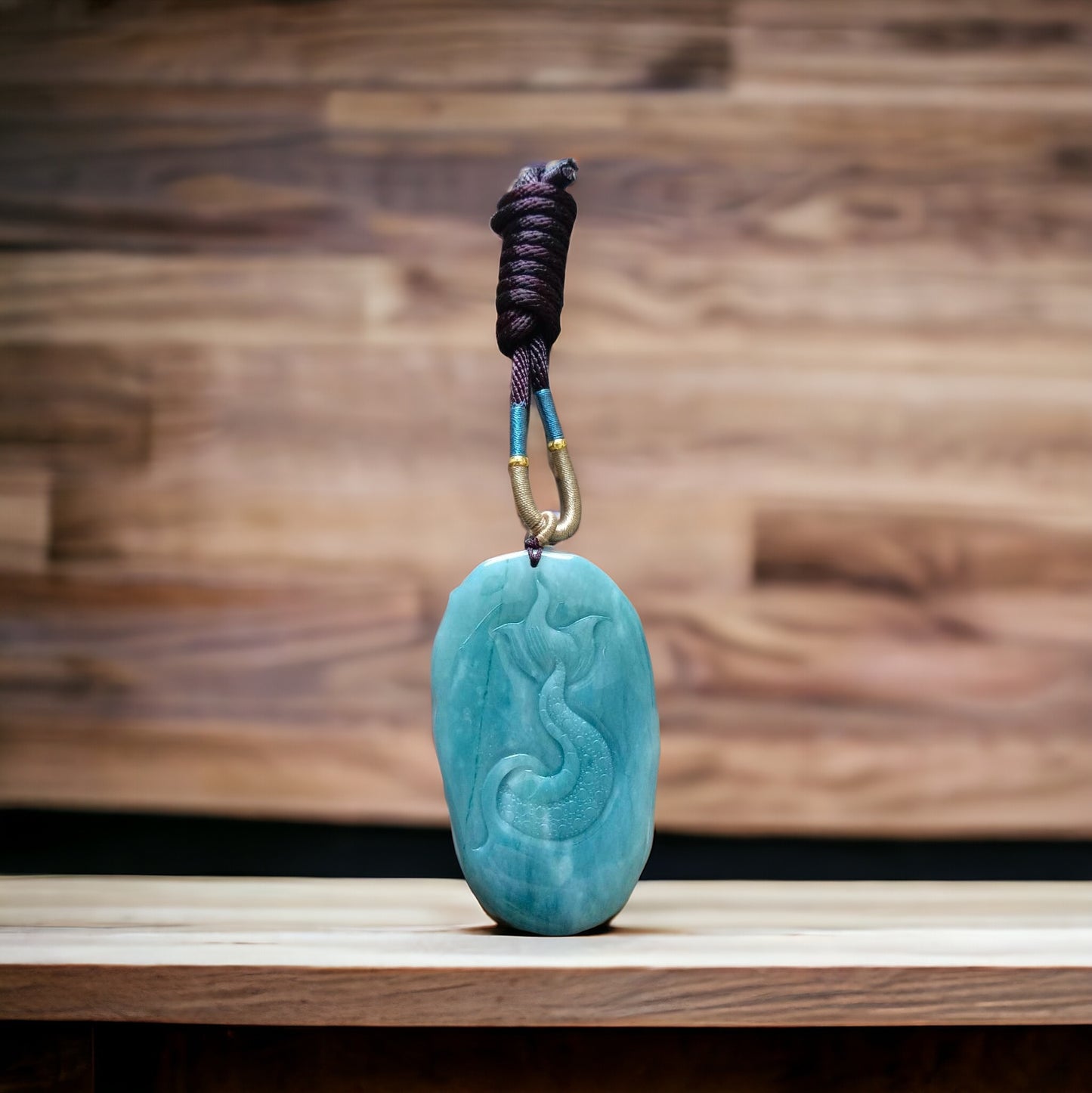 #640 AGL Certified Natural Guatemala Jadeite Dragon Pendant