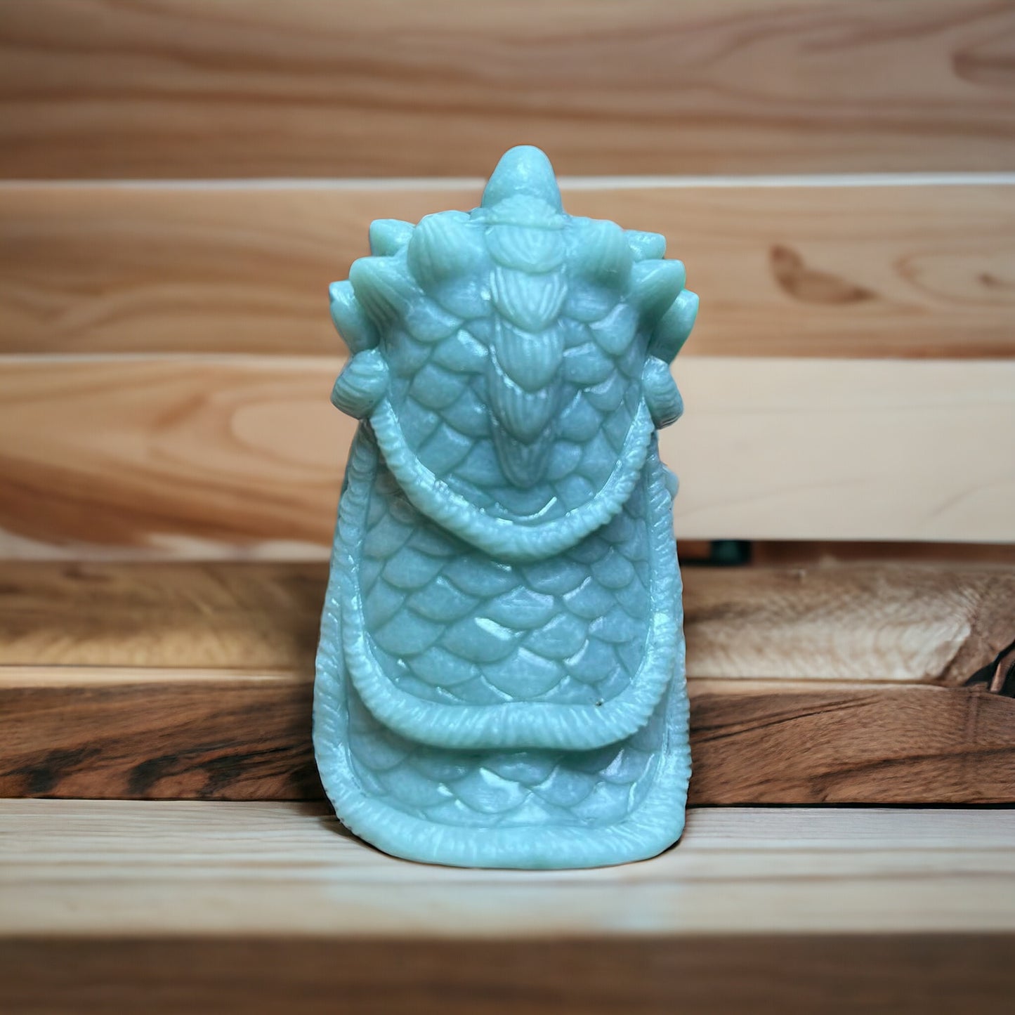 #827 Natural Guatemala Jadeite, Cat Dressed in Lion Costume Holding a Fish Figurine/Display
