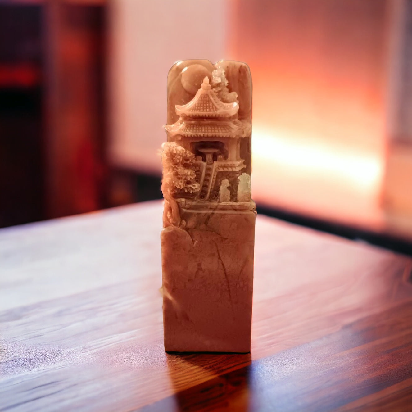 #667 YLGI Certified Natural Red Shoushan Stone Landscape Seal