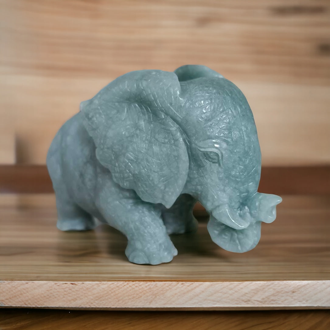 #627 Type A Natural Jadeite, Elephant Figurine/Display (One and Only)