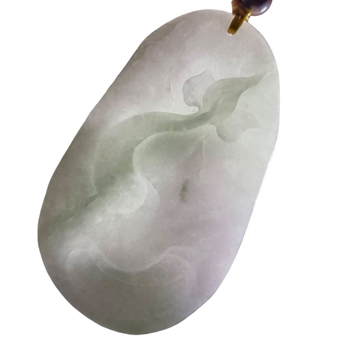 #136 Mason-Kay Certified Natural Jadeite Jade Light Lavender Green Four Guardians Pendant