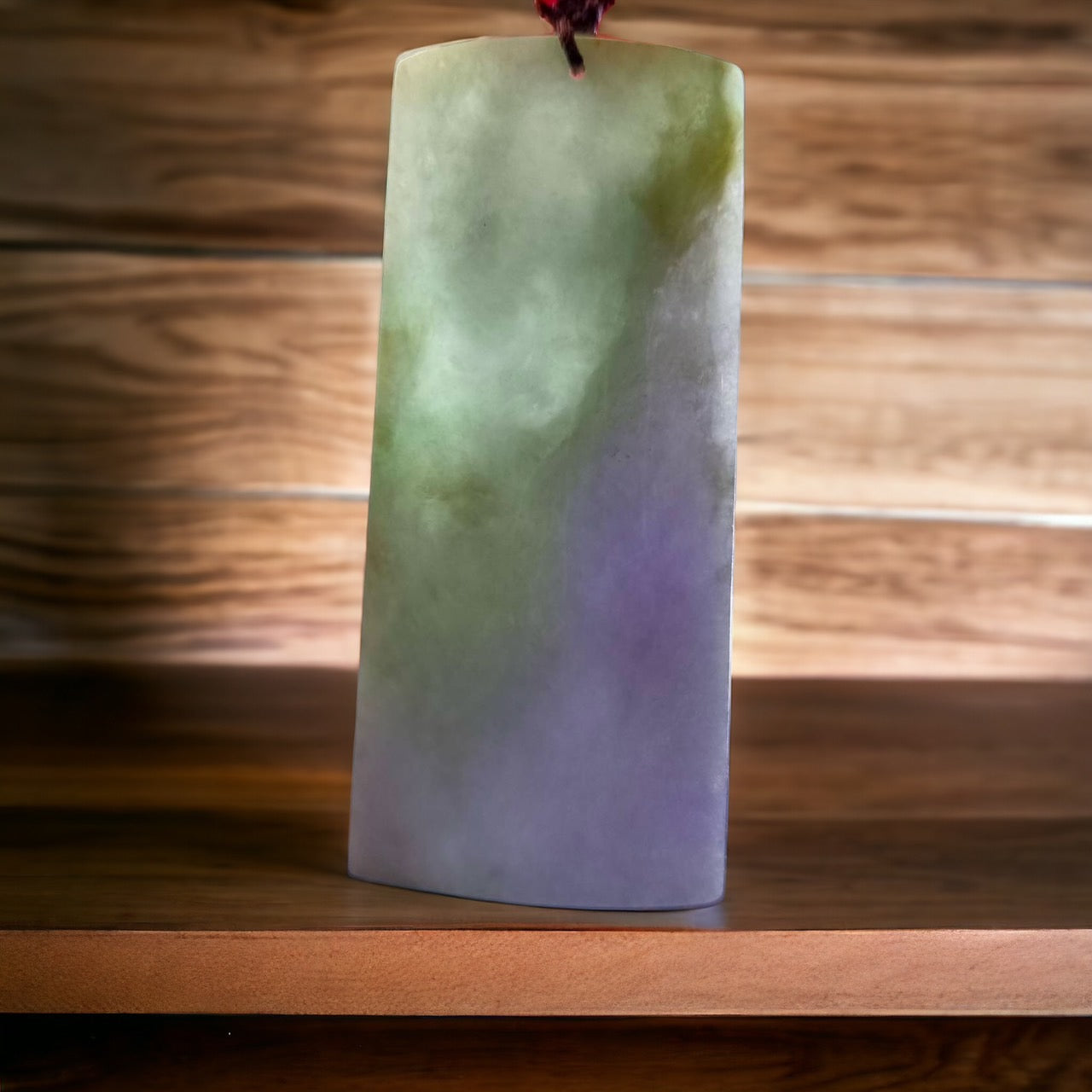 #357 Mason-Kay Certified Natural Jadeite Jade Lavender Green Dragon Pendant