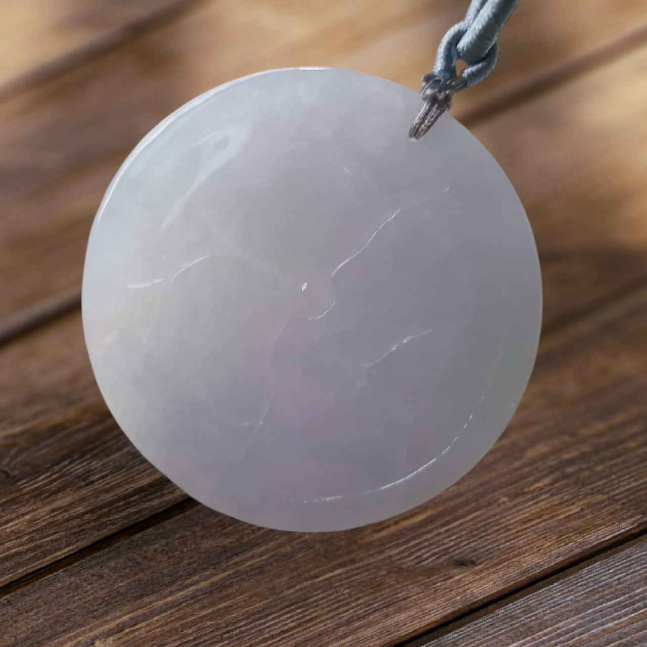 #939 Natural Translucent Lavender Burma Jadeite, "Birdsong Amidst Fragrant Blooms" Pendant