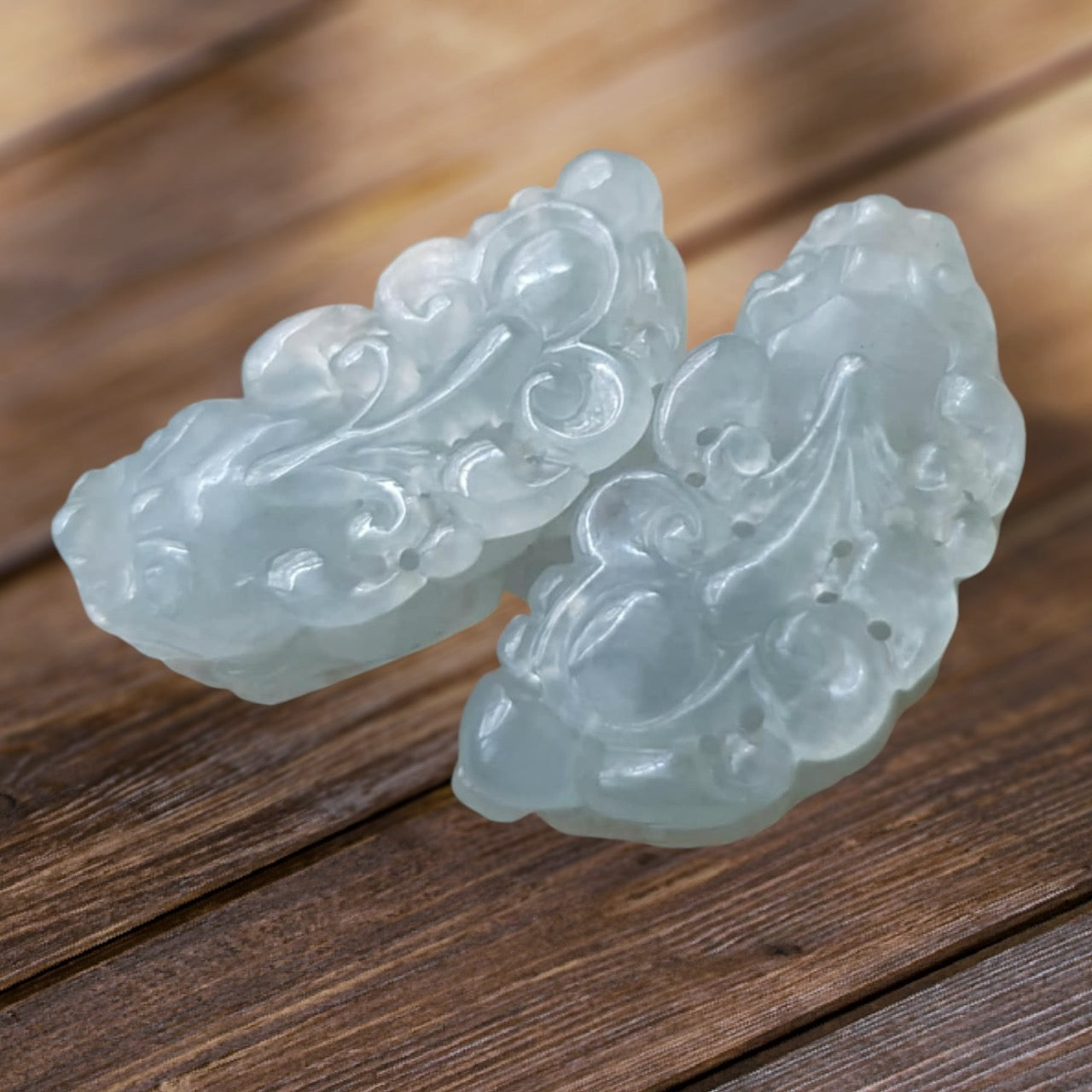 #943 Semi-Transparent Type A Burmese Jadeite, Pixiu Pendant with 18K Yellow Gold Bail