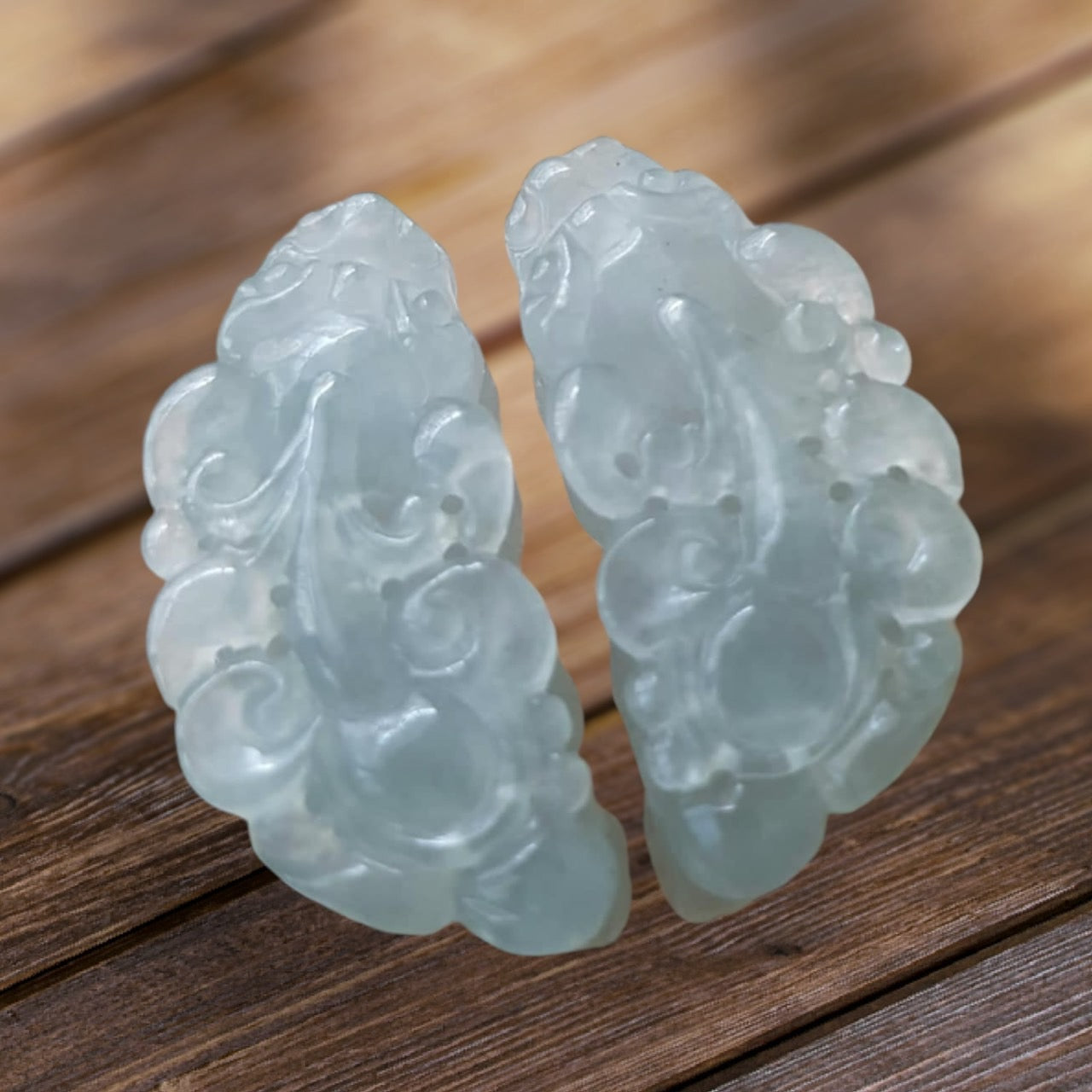 #943 Semi-Transparent Type A Burmese Jadeite, Pixiu Pendant with 18K Yellow Gold Bail