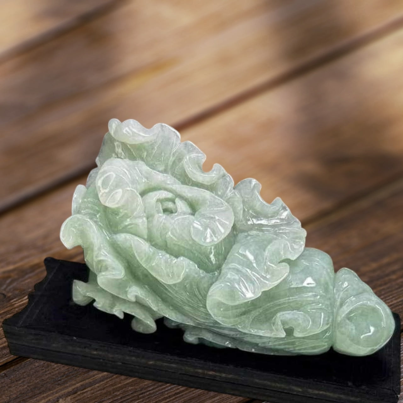 #945 Natural Translucent Burma Jadeite, Cabbage Display Piece