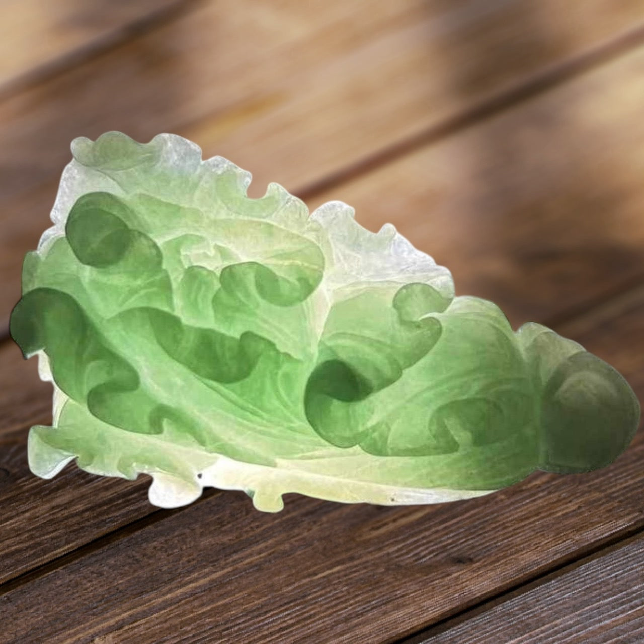 #945 Natural Translucent Burma Jadeite, Cabbage Display Piece