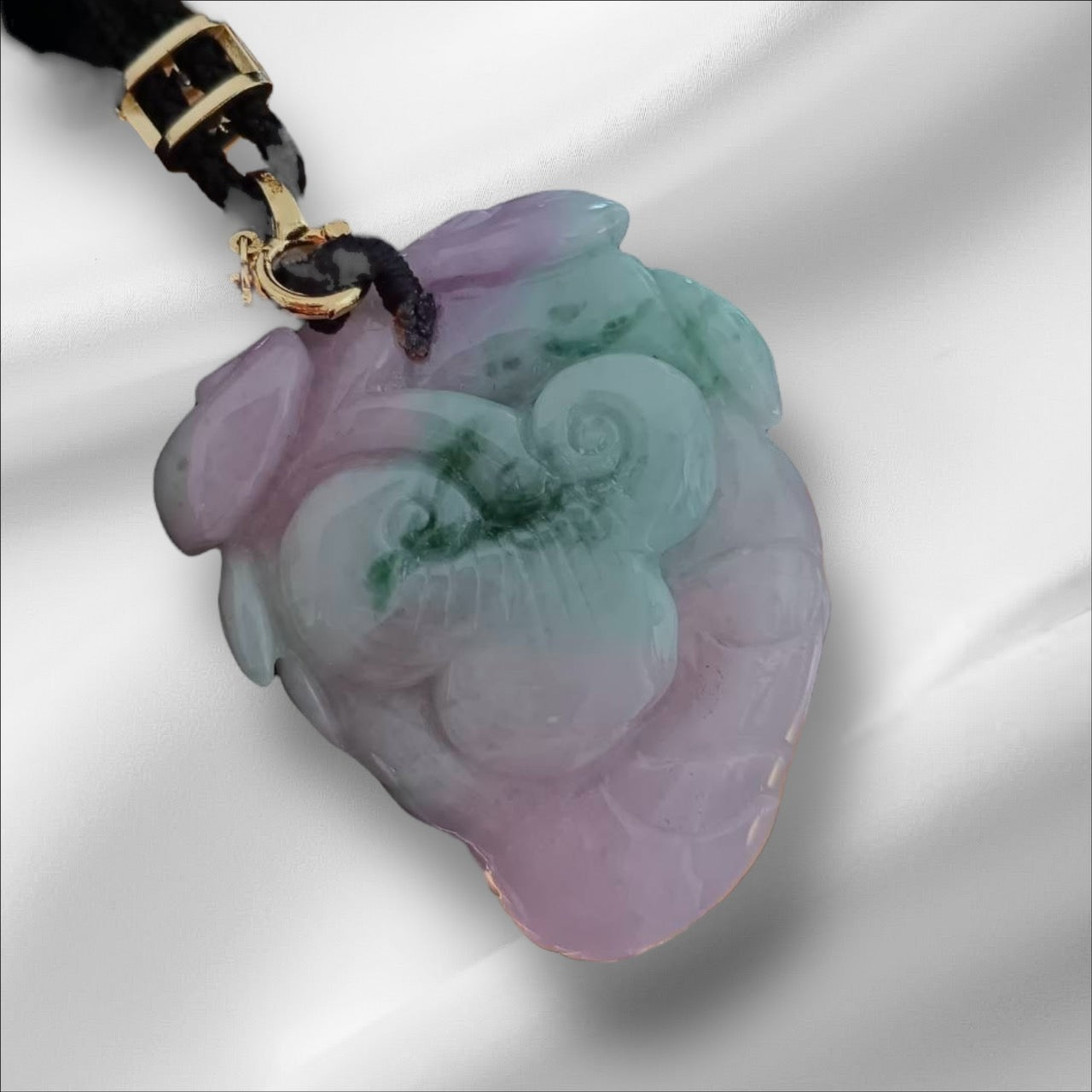 #946 Natural Burma Jadeite Tri-Color "Lucky Elephant" pendant