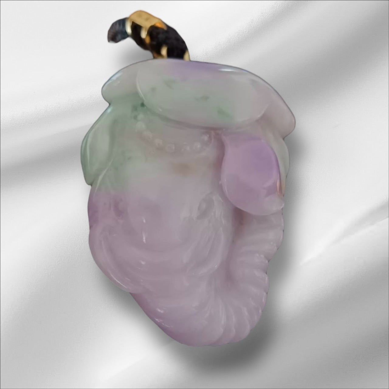 #946 Natural Burma Jadeite Tri-Color "Lucky Elephant" pendant